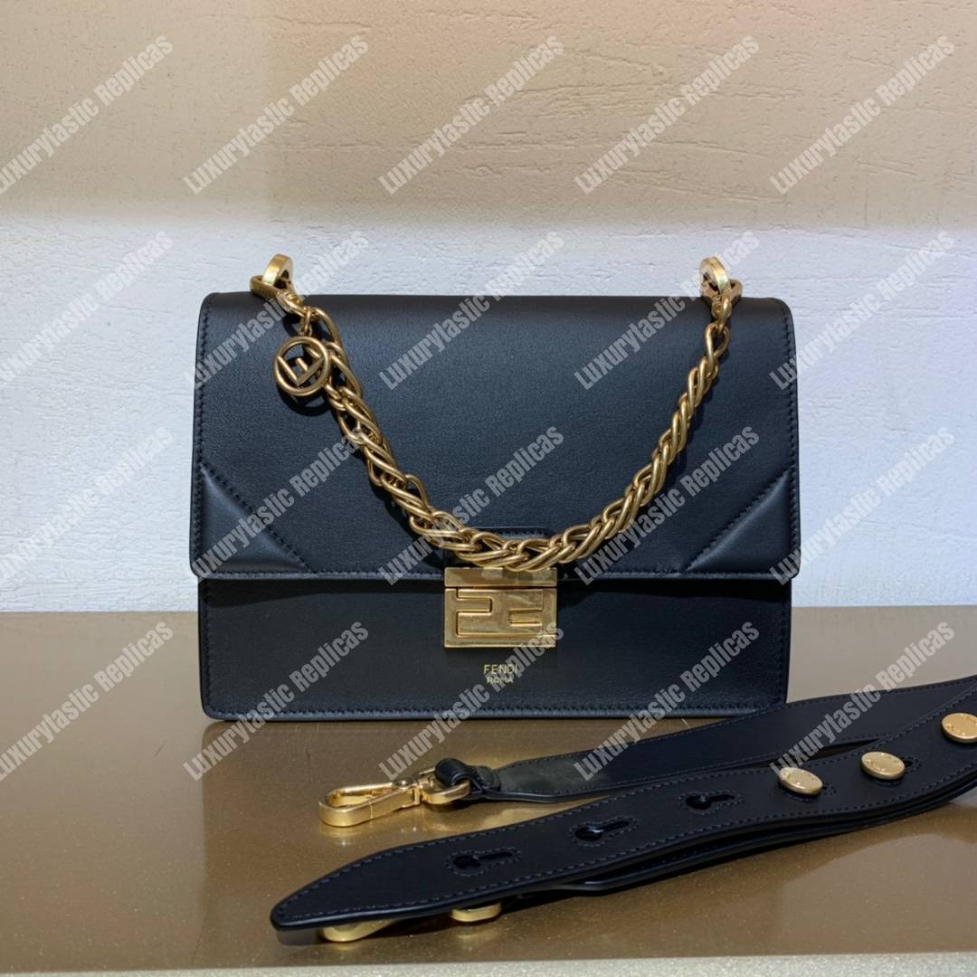 F**di kan u leather bag black