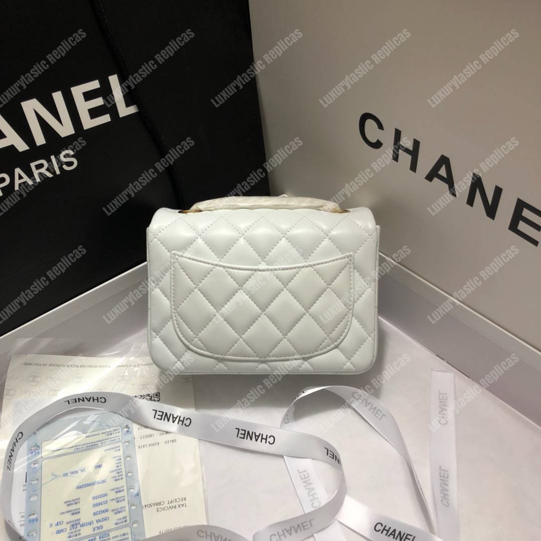 Ch*el mini flap bag white