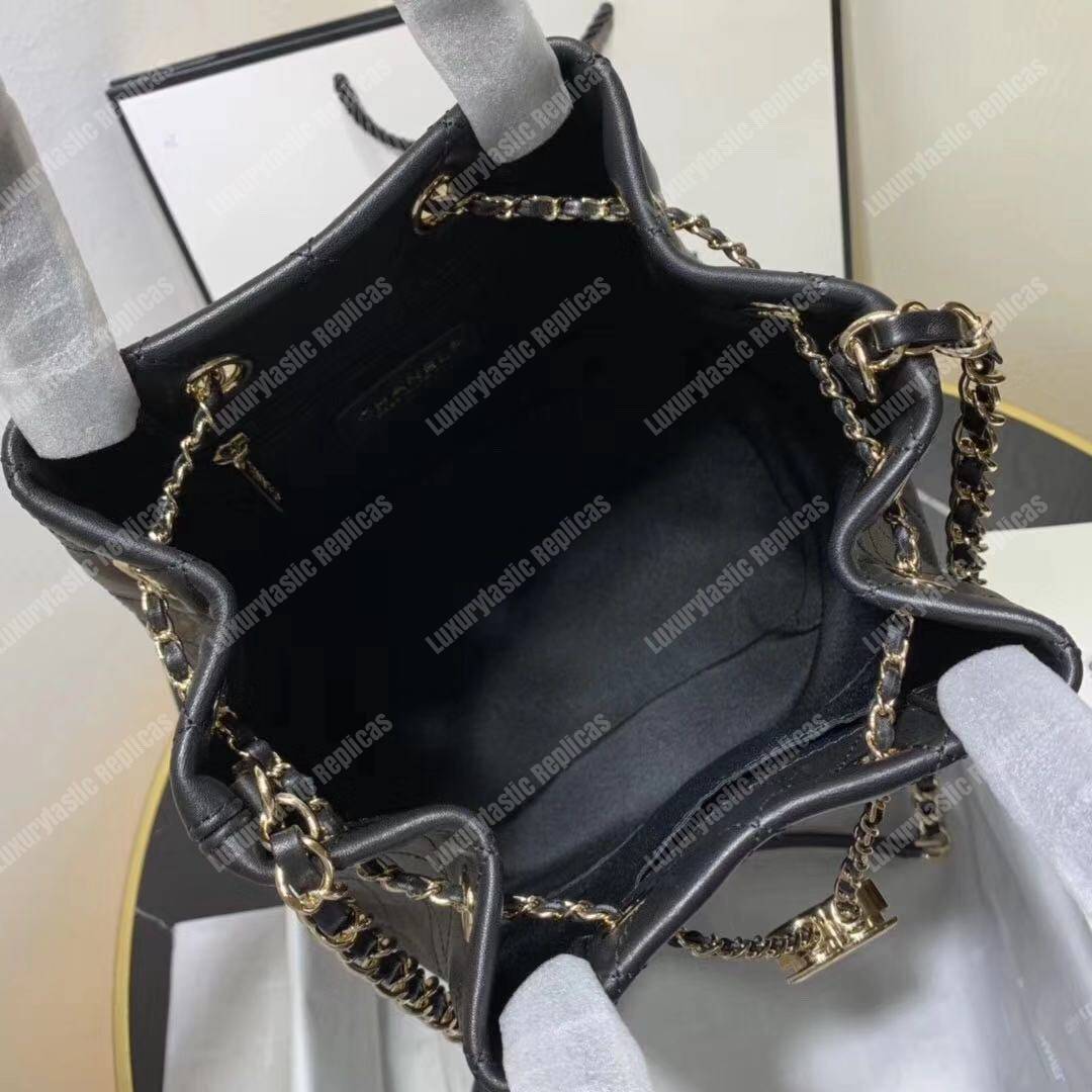 Ch*el large drawstring bag black