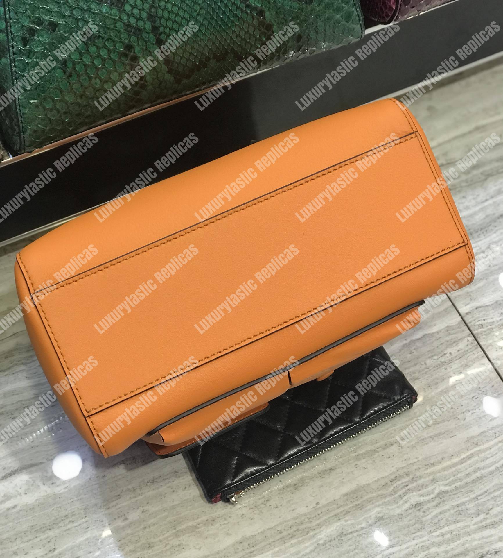 F**di peekaboo iconic mini orange leather bag