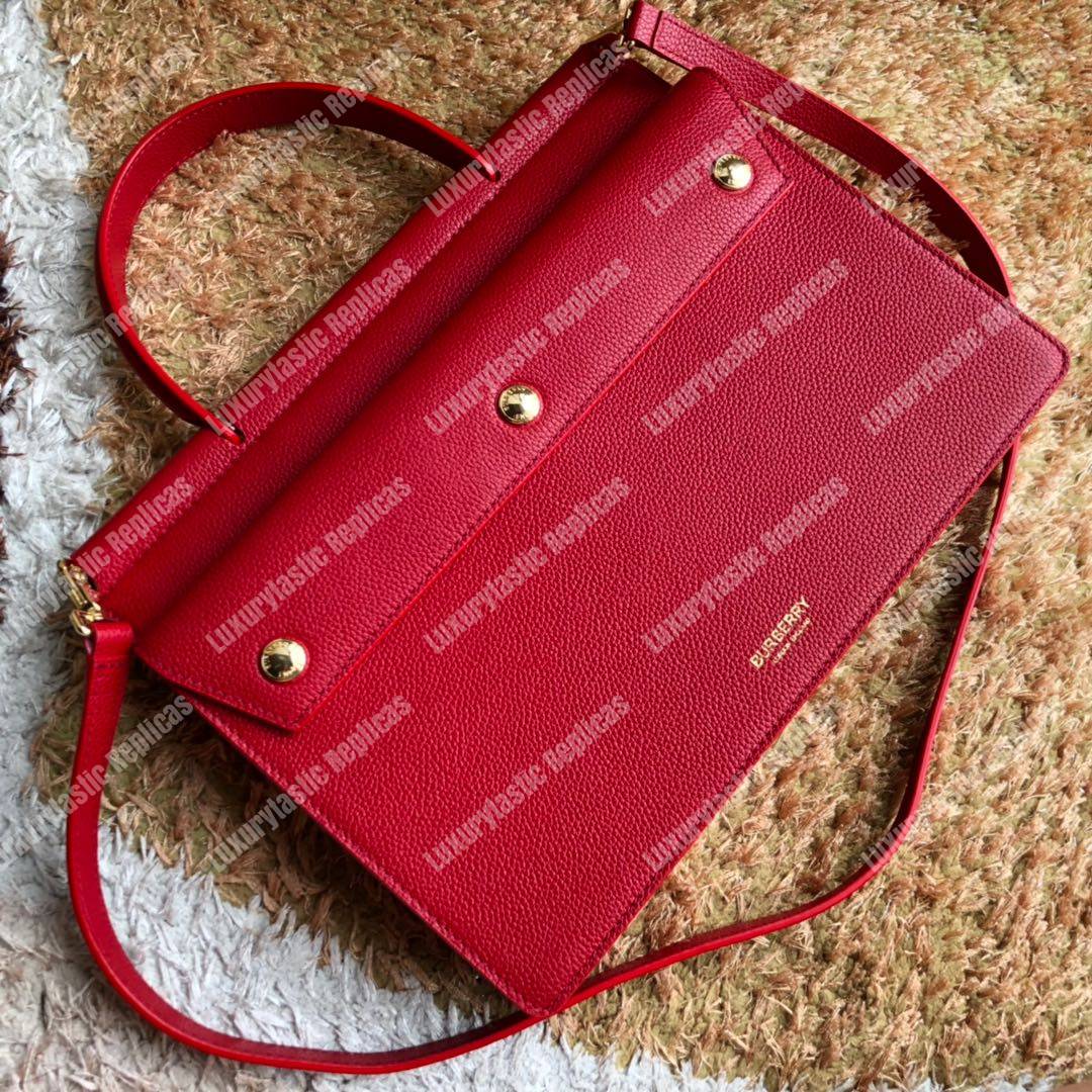 B**rry small leather title bag with pocket detail red