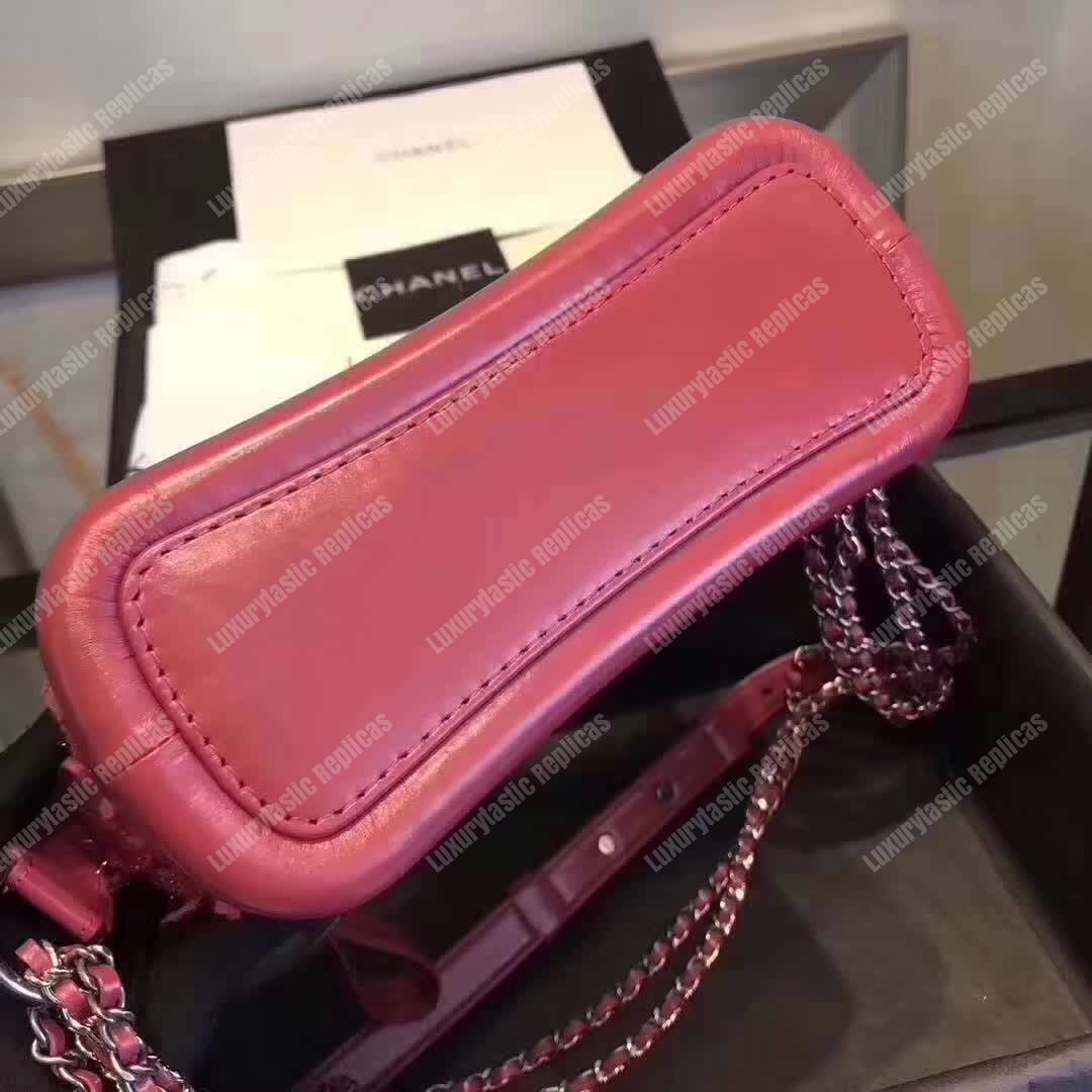 Ch*el small tweed gabrielle hobo bag red