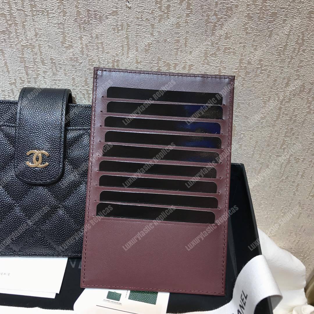 Ch*el classic pouch caviar leather black