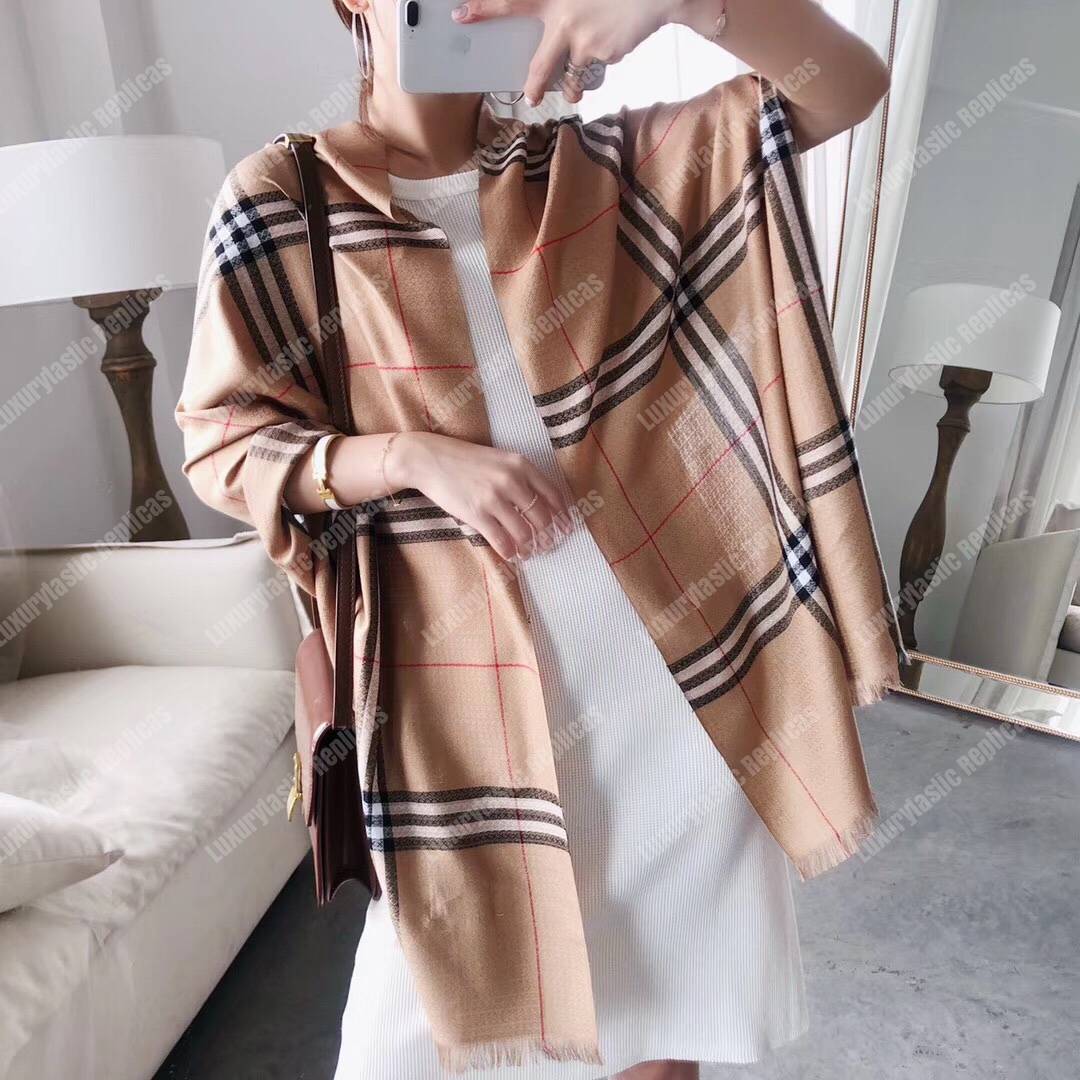 B**rry check cashmere scarf archive beige