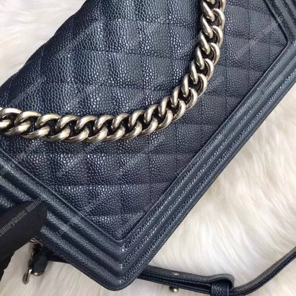 Ch*el boy medium handbag blue