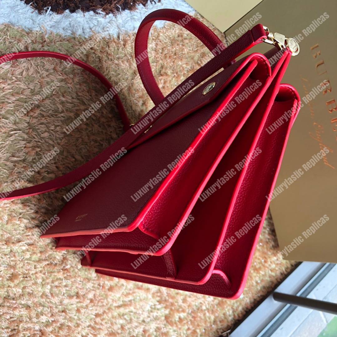 B**rry small leather title bag with pocket detail red