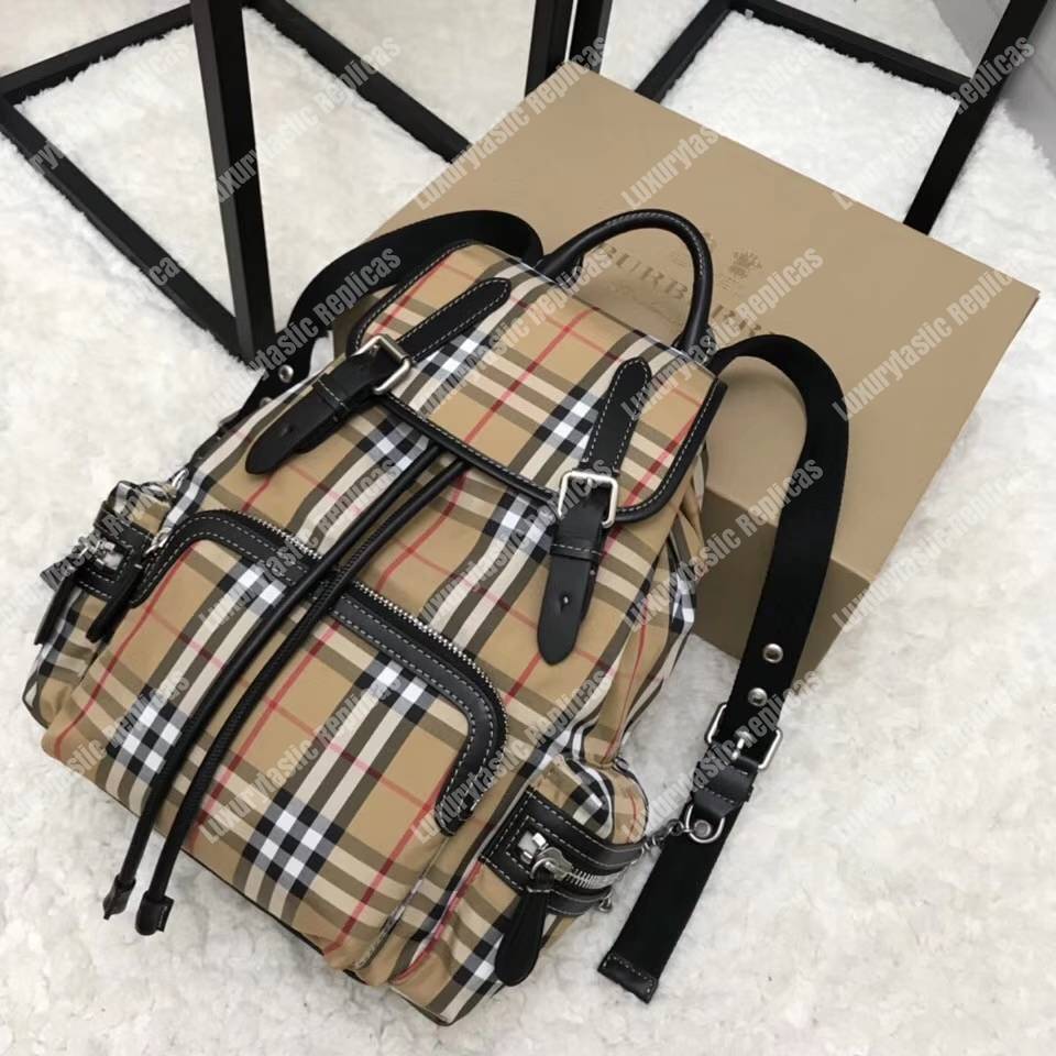 B**rry the medium rucksack in vintage check nylon