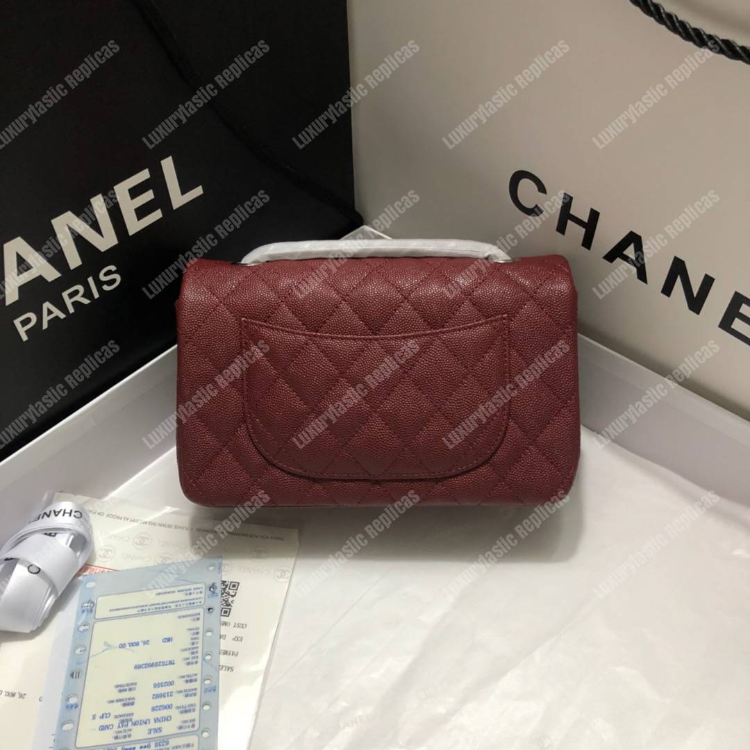 Ch*el mini flap bag maroon