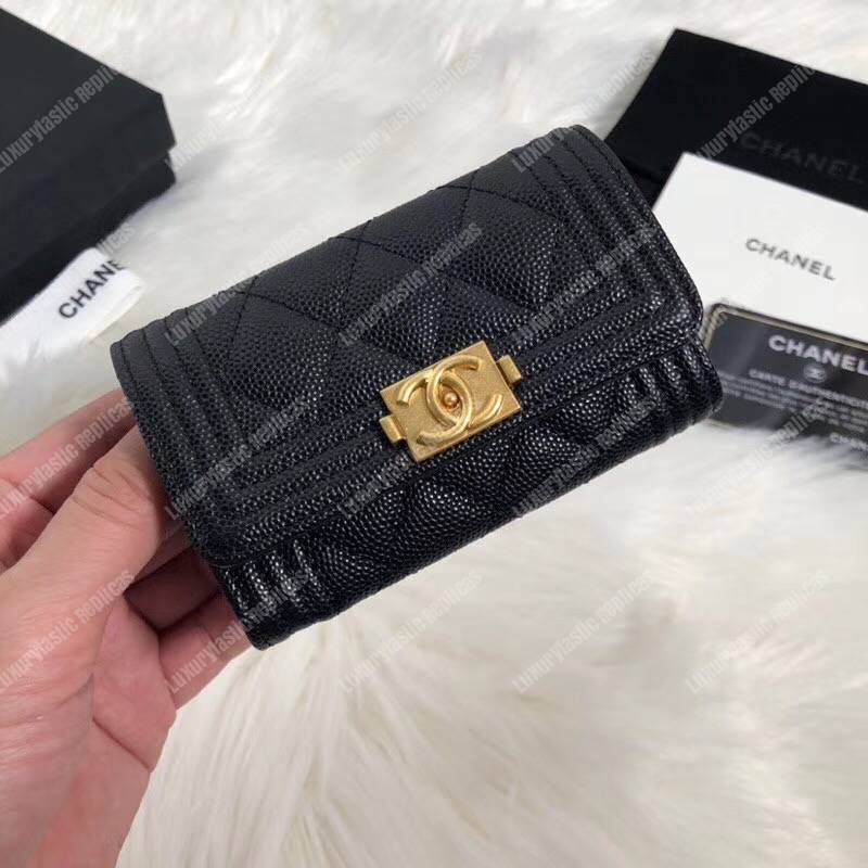 Ch*el boy small flap wallet black