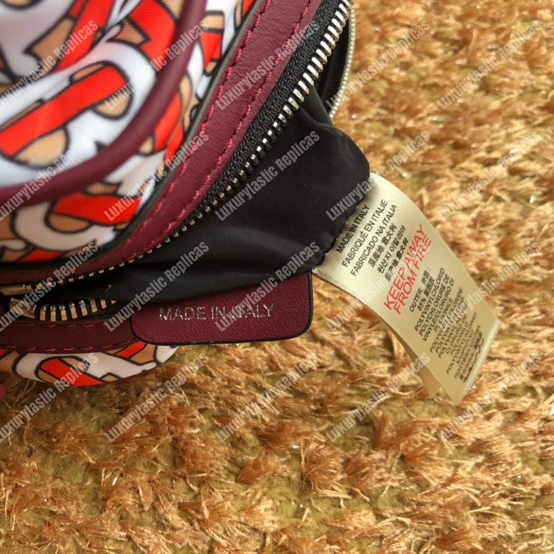 B**rry monogram print and leather crossbody bag vermilion