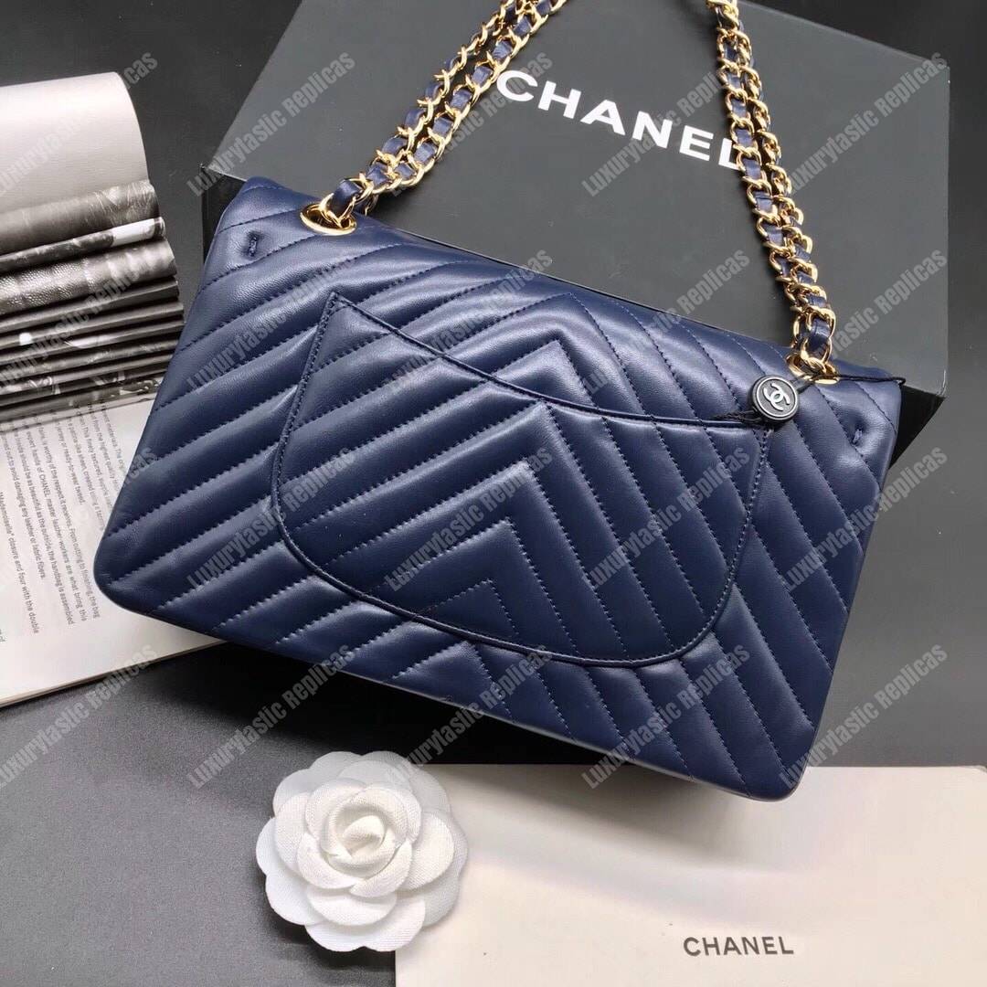 Ch*el classic medium handbag blue