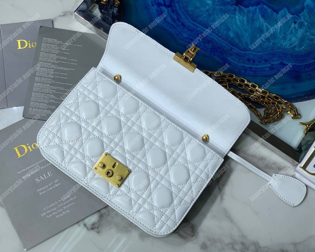 D*or lambskin D*oraddict flap bag white