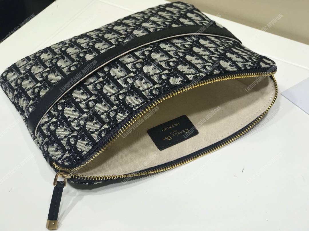 D*or travel kit in blue oblique canvas