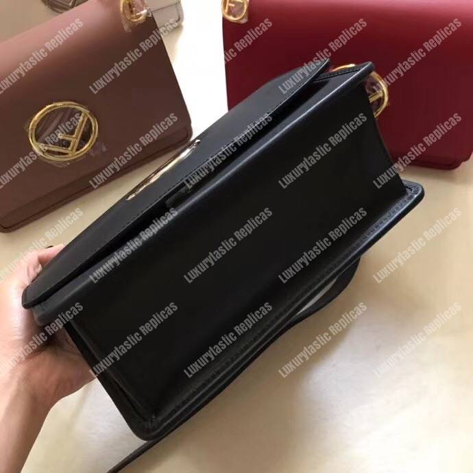 F**di kan i f black leather bag
