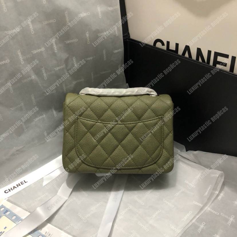 Ch*el mini flap bag green