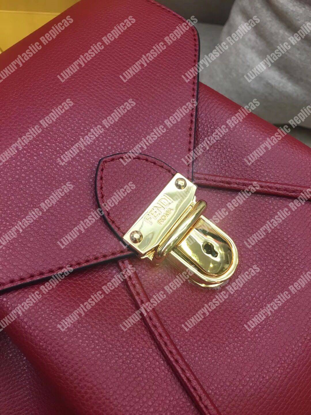 F**di red leather backpack
