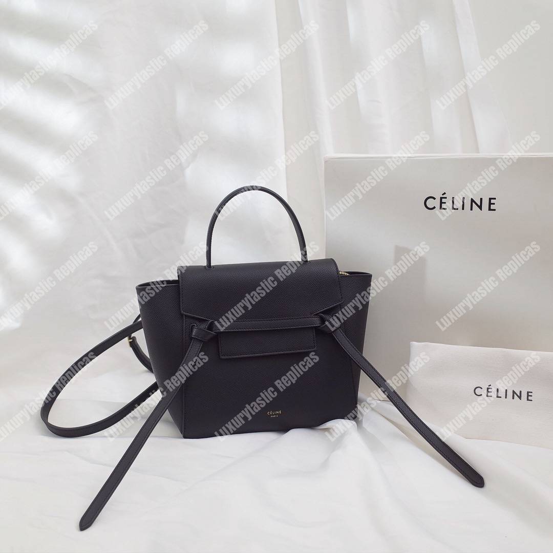 Ce**e nano belt bag in grained calfskin black