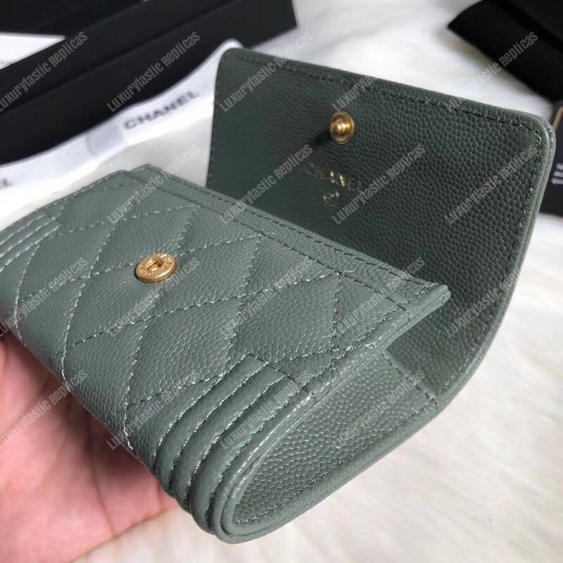 Ch*el boy small flap wallet grey