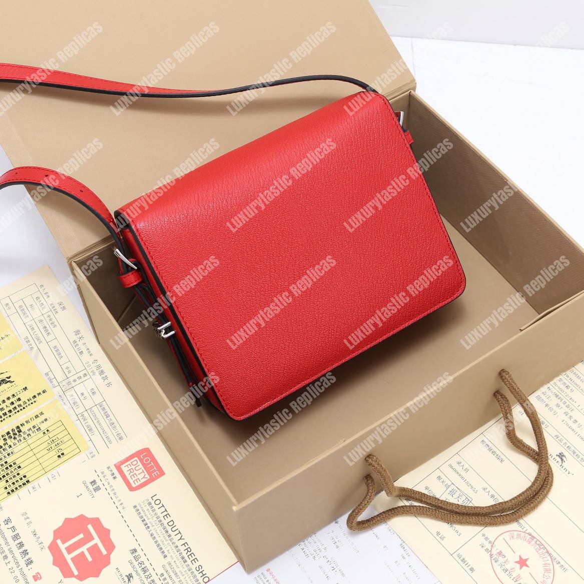 B**rry small two-tone leather grace bag red