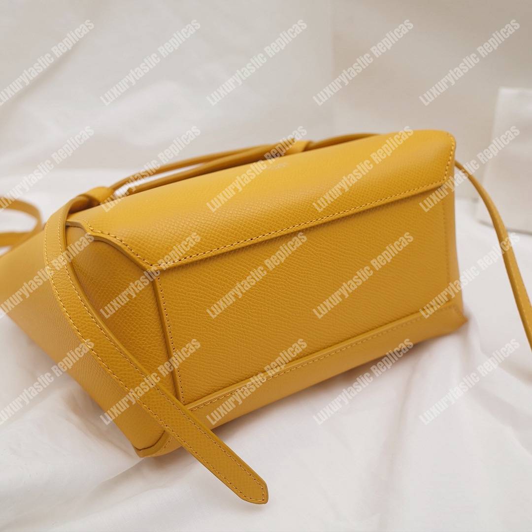 Ce**e nano belt bag in grained calfskin ocre