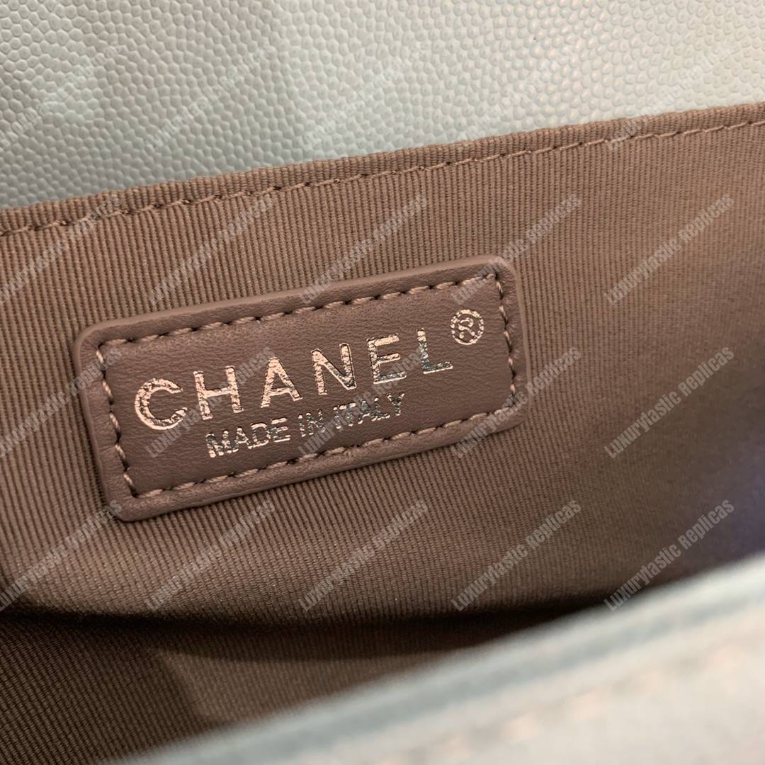 Ch*el boy medium caviar leather sky blue