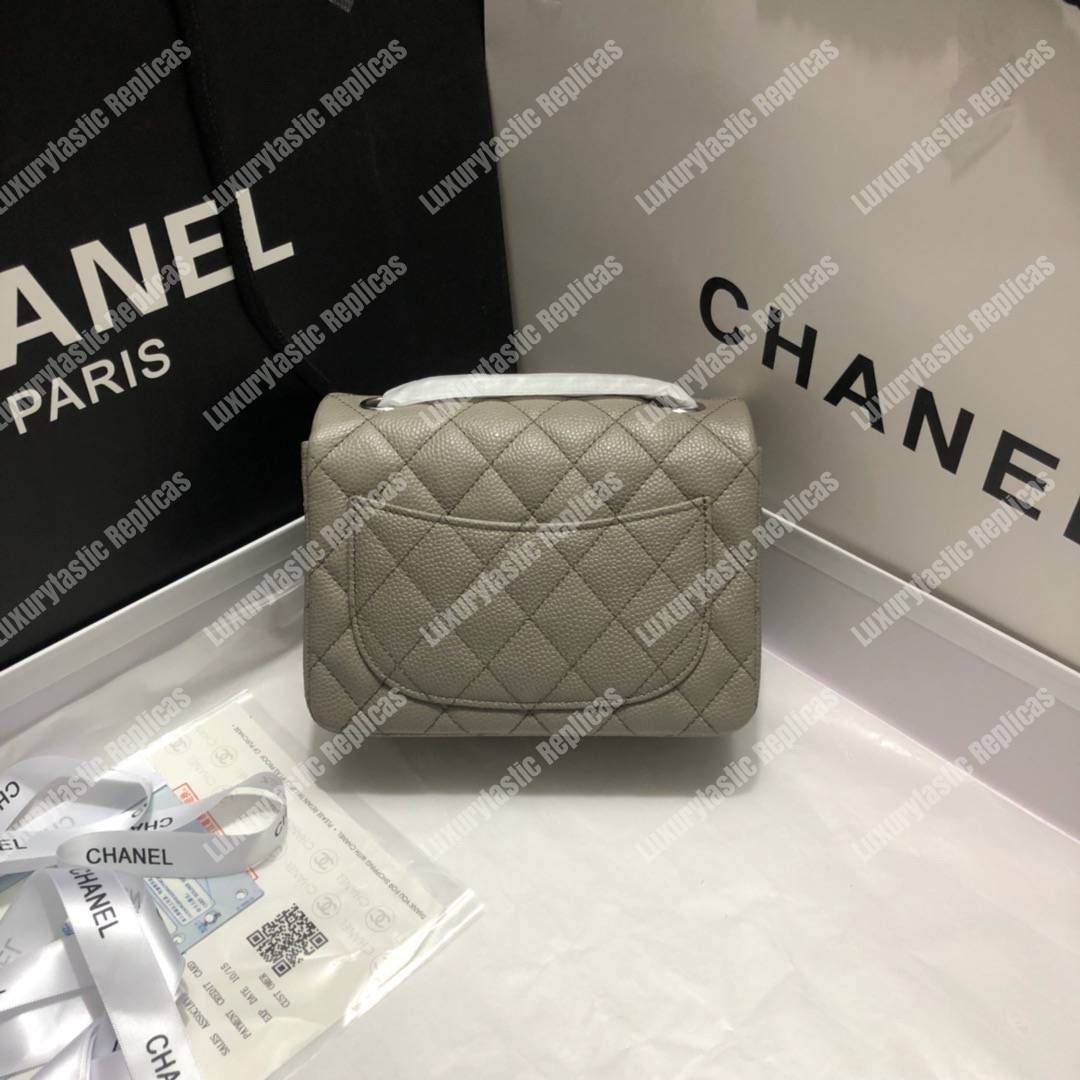 Ch*el mini flap bag grey