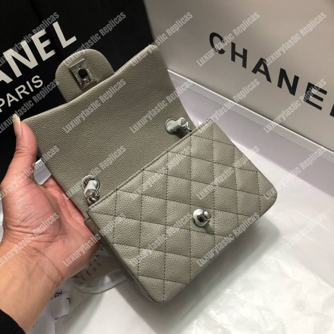 Ch*el mini flap bag grey