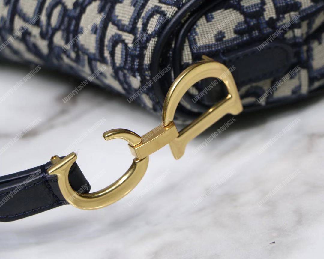 mini D*or blue oblique saddle bag