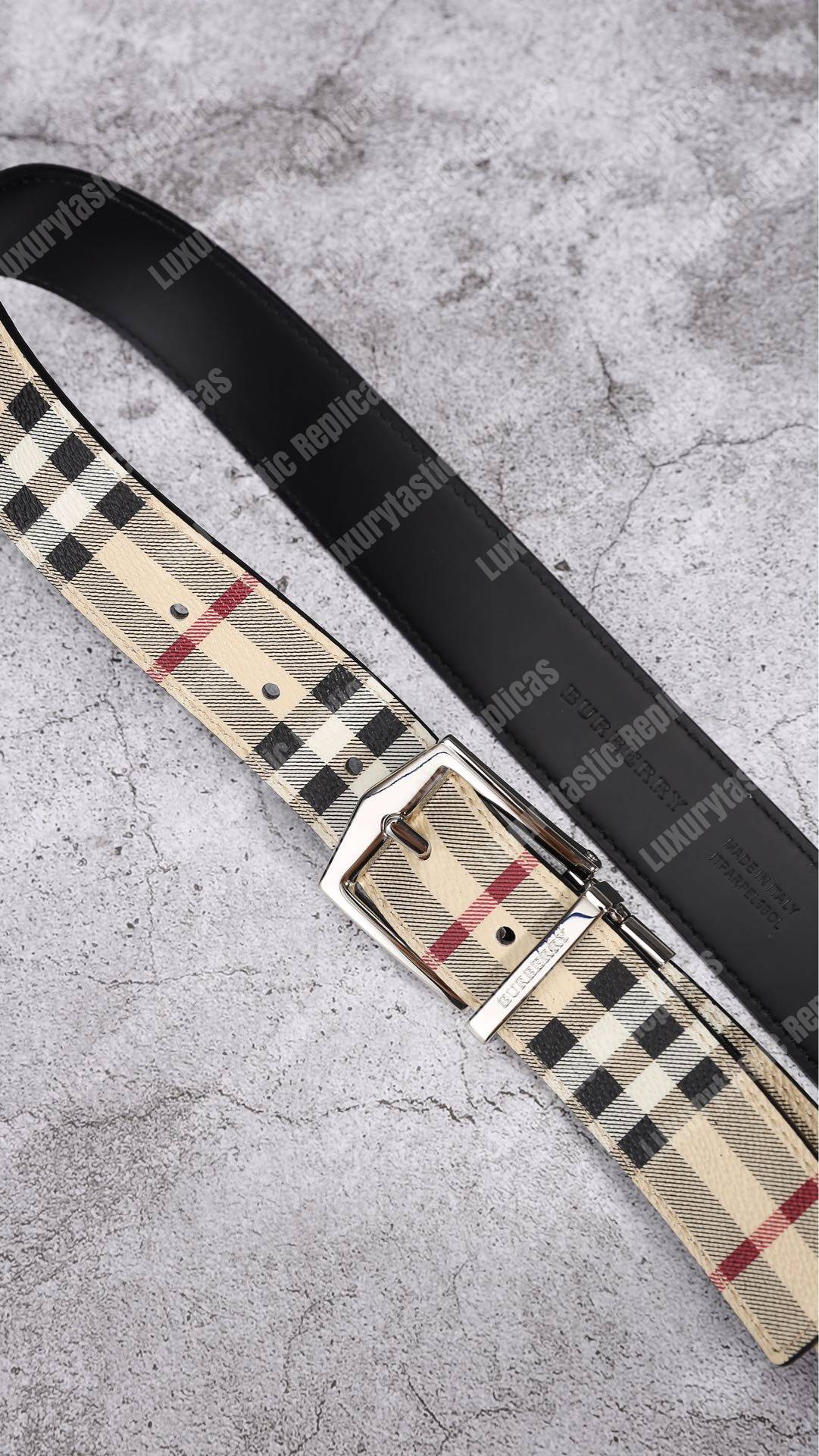 B**rry reversible vintage check leather belt