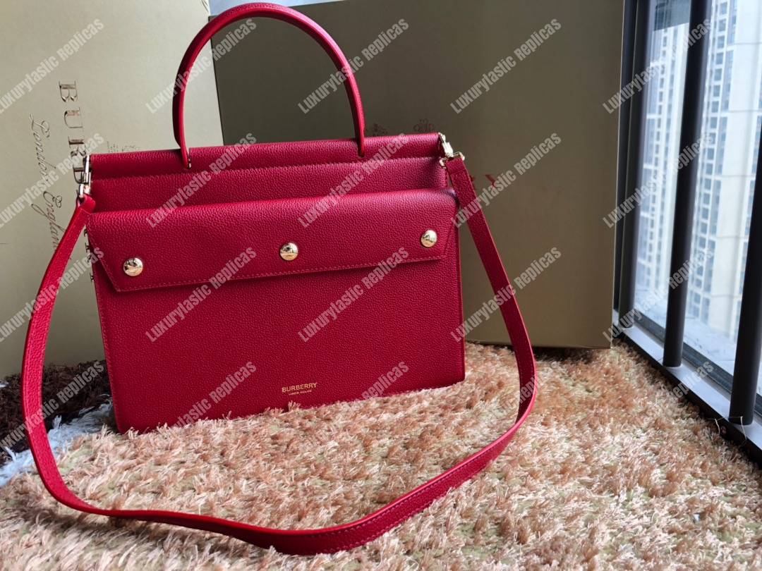 B**rry small leather title bag with pocket detail red