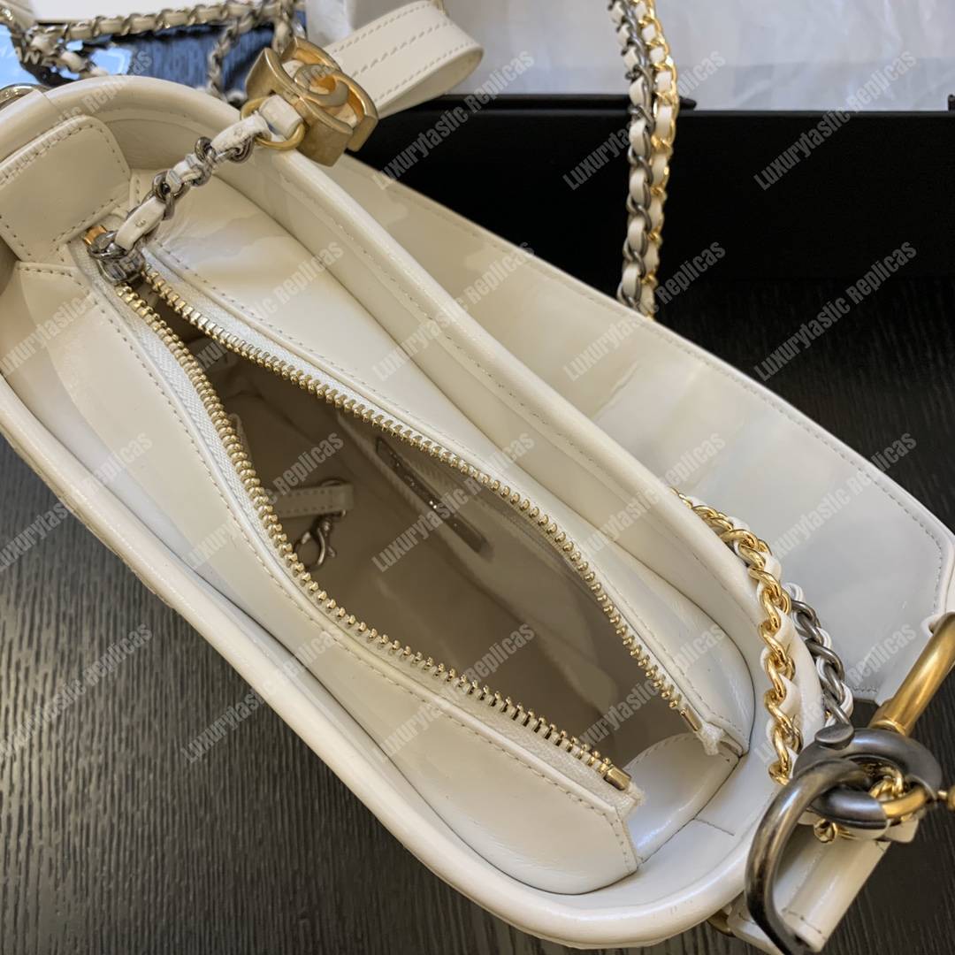 Ch*el gabrielle small hobo bag white