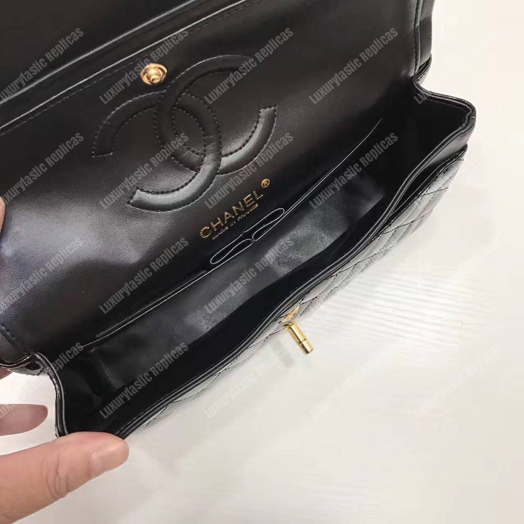 Ch*el classic medium flap bag black