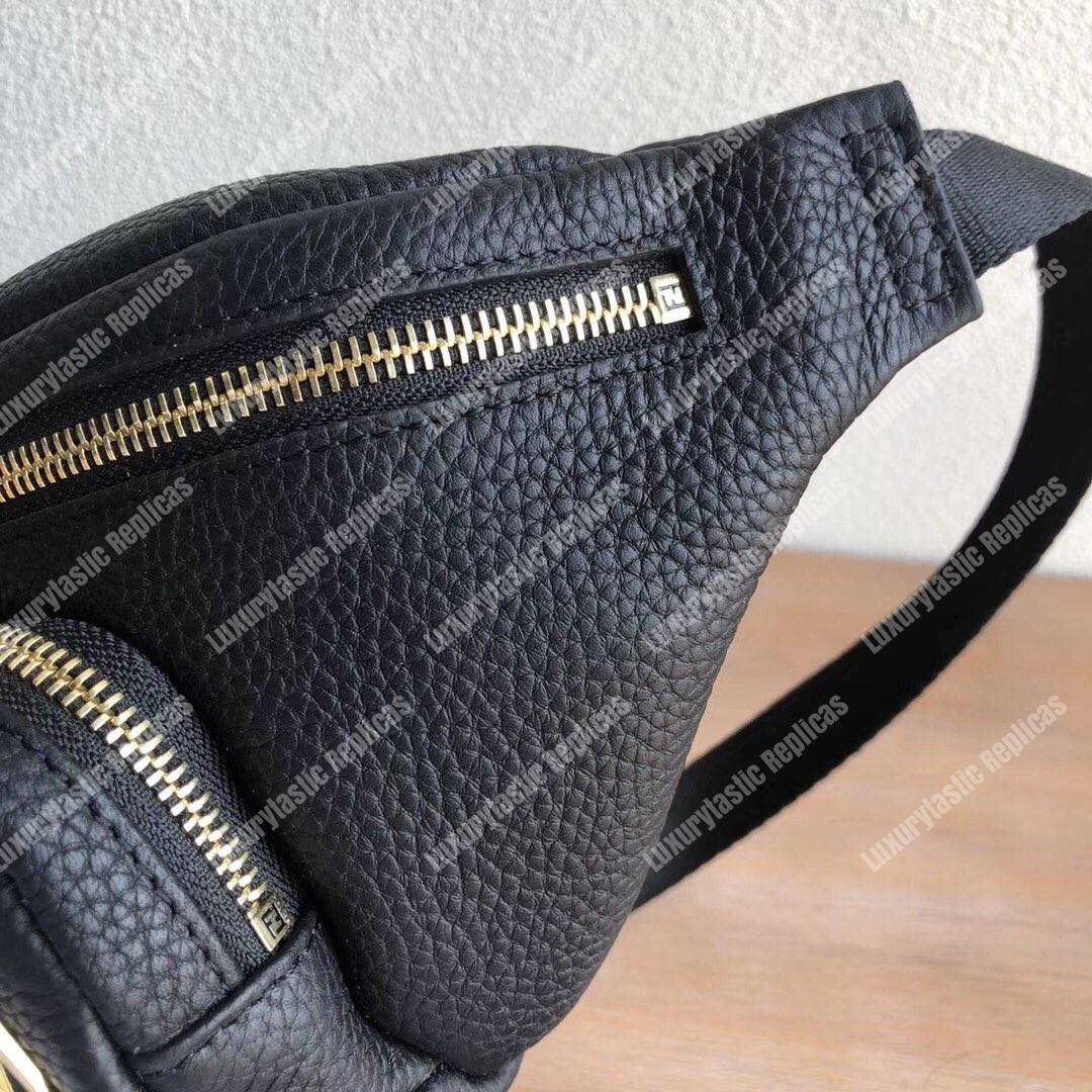 F**di black romano leather belt bag