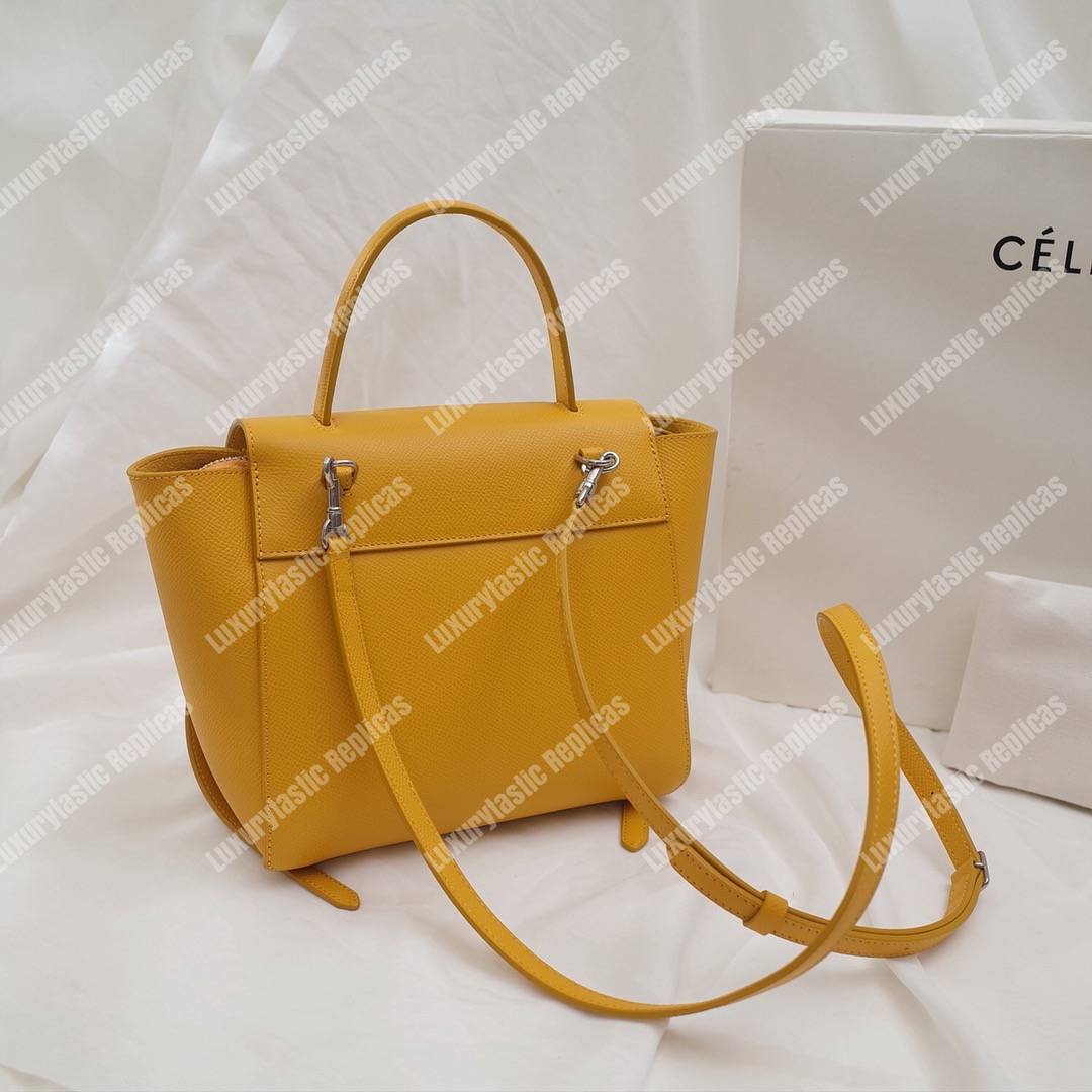 Ce**e nano belt bag in grained calfskin ocre