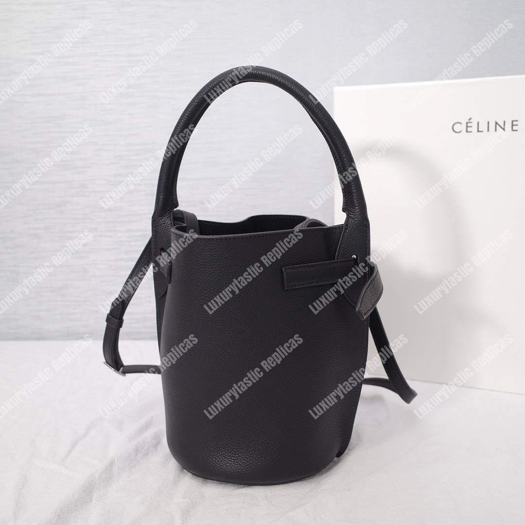 Ce**e big nano bucket in supple grained calfskin black