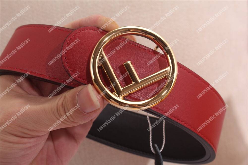F**di red/black leather belt