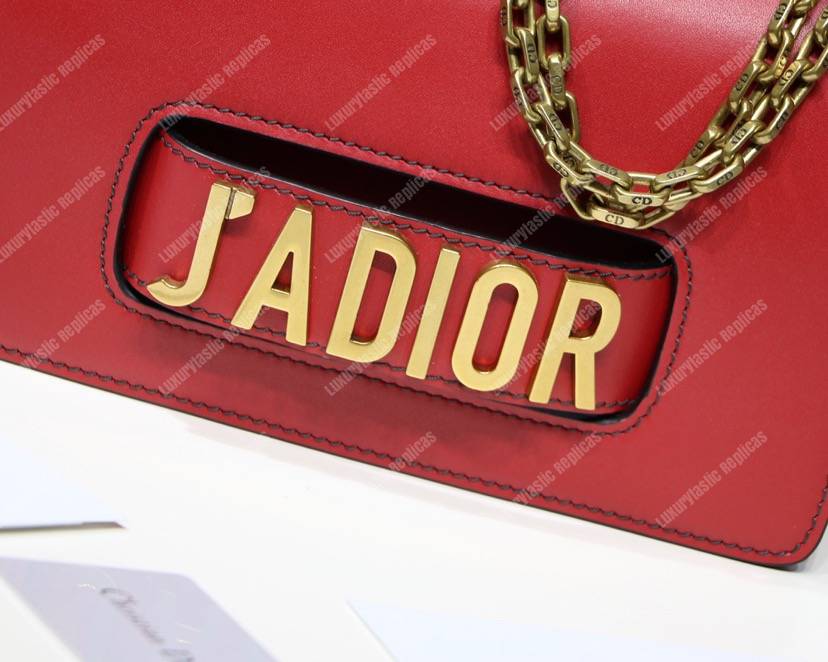j’aD*or calfskin flap bag red