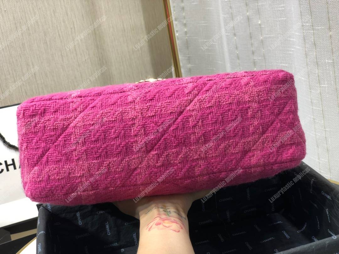 Ch*el 19 large flap bag fuchia