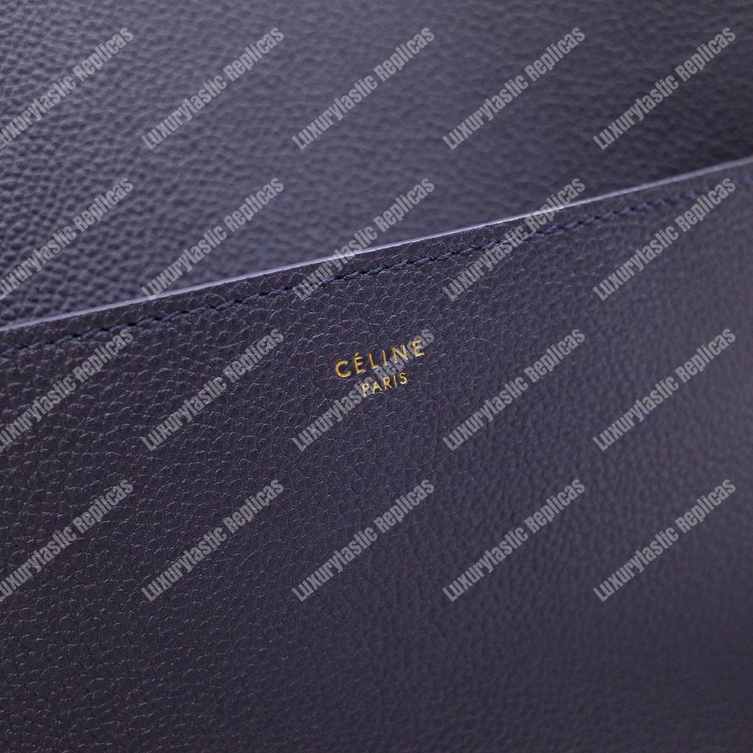 Ce**e sangle bucket bag in soft grained calfskin deep blue