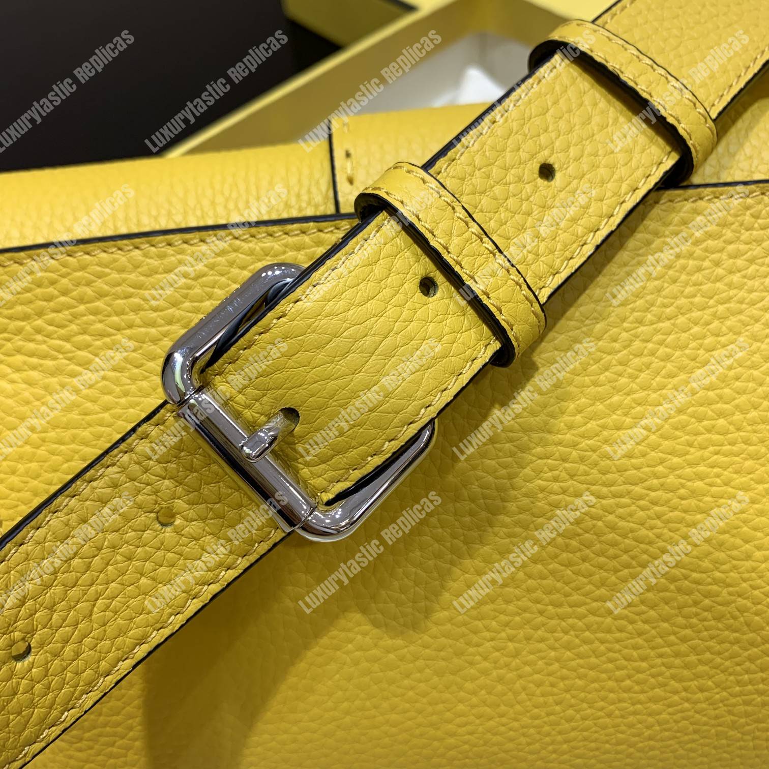 F**di baguette yellow leather bag