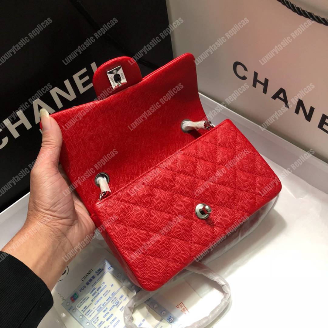 Ch*el mini flap bag red