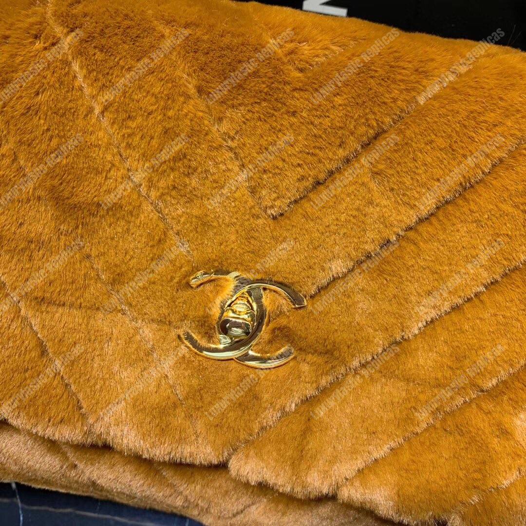 Ch*el flap bag with top handle beige