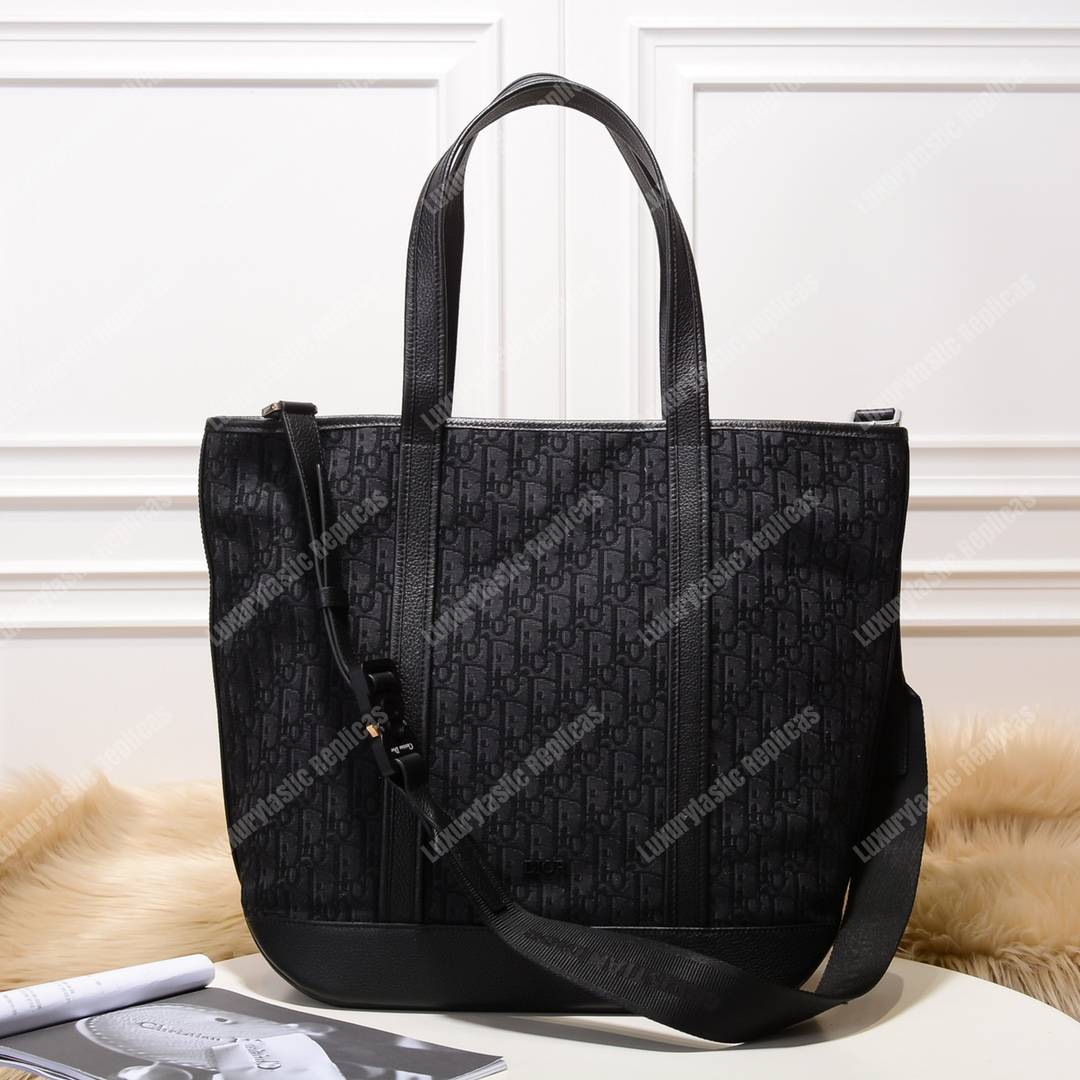 black voyage D*or oblique tote bag