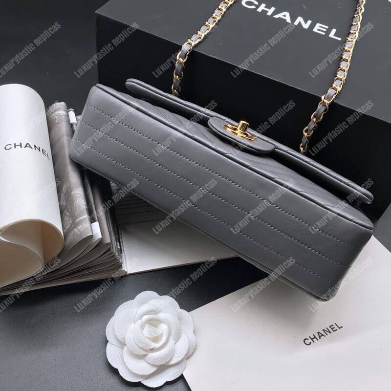 Ch*el classic medium handbag grey