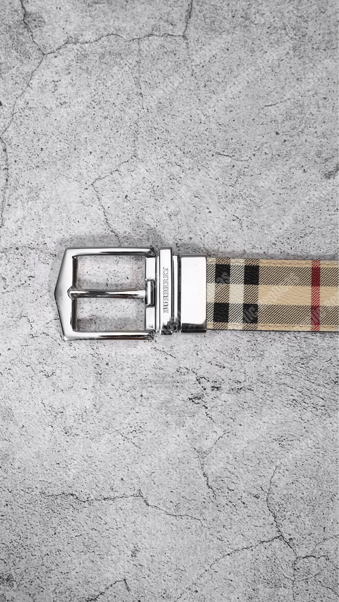 B**rry reversible vintage check leather belt