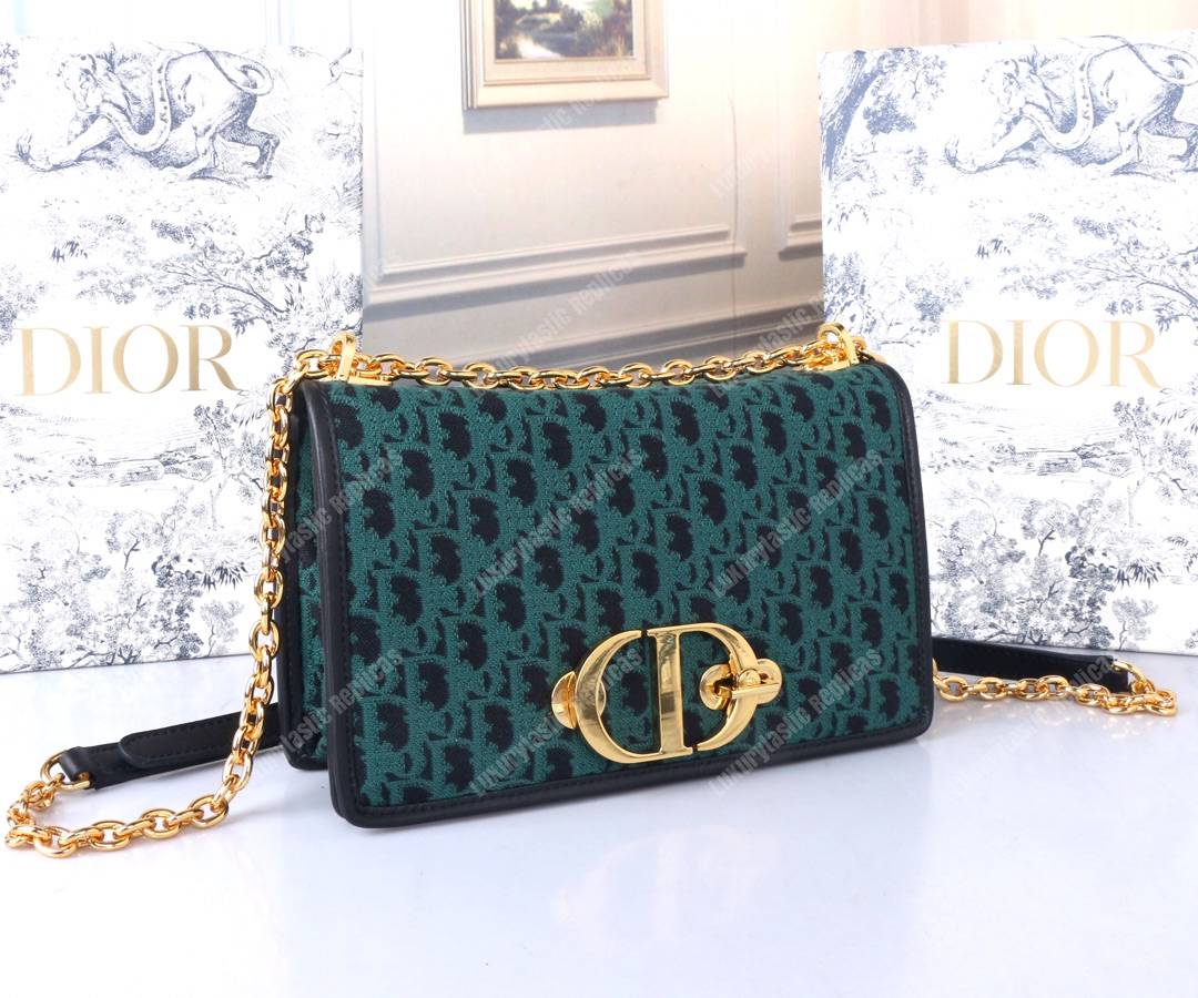 D*or 30 montaigne bag in green oblique canvas