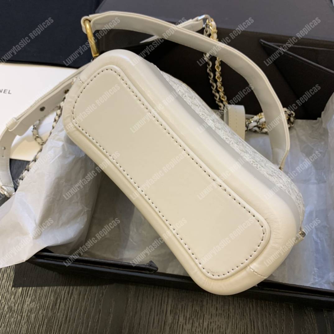 Ch*el gabrielle small hobo bag white