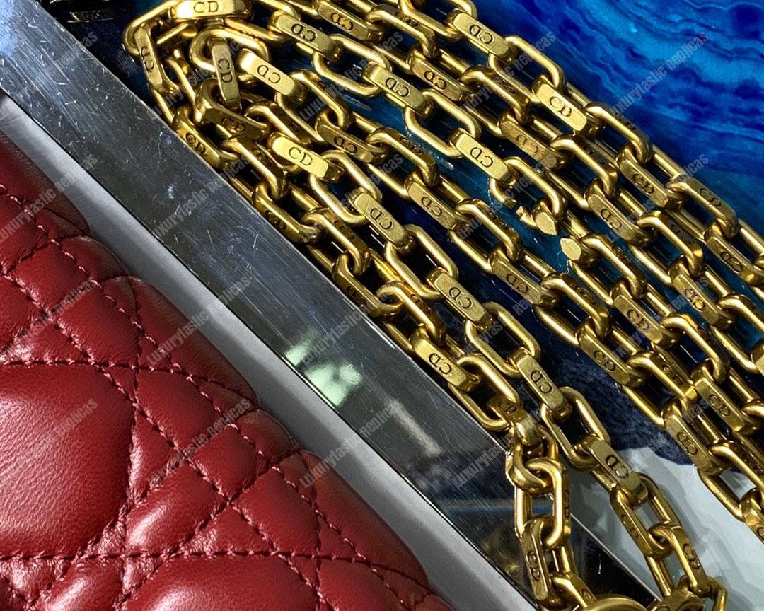 D*or lambskin D*oraddict flap bag burgundy