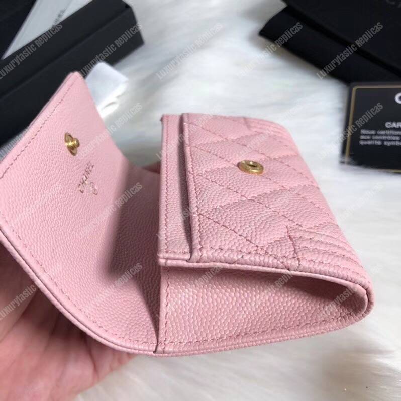 Ch*el boy small flap wallet pink