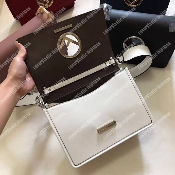 F**di kan i f white leather bag